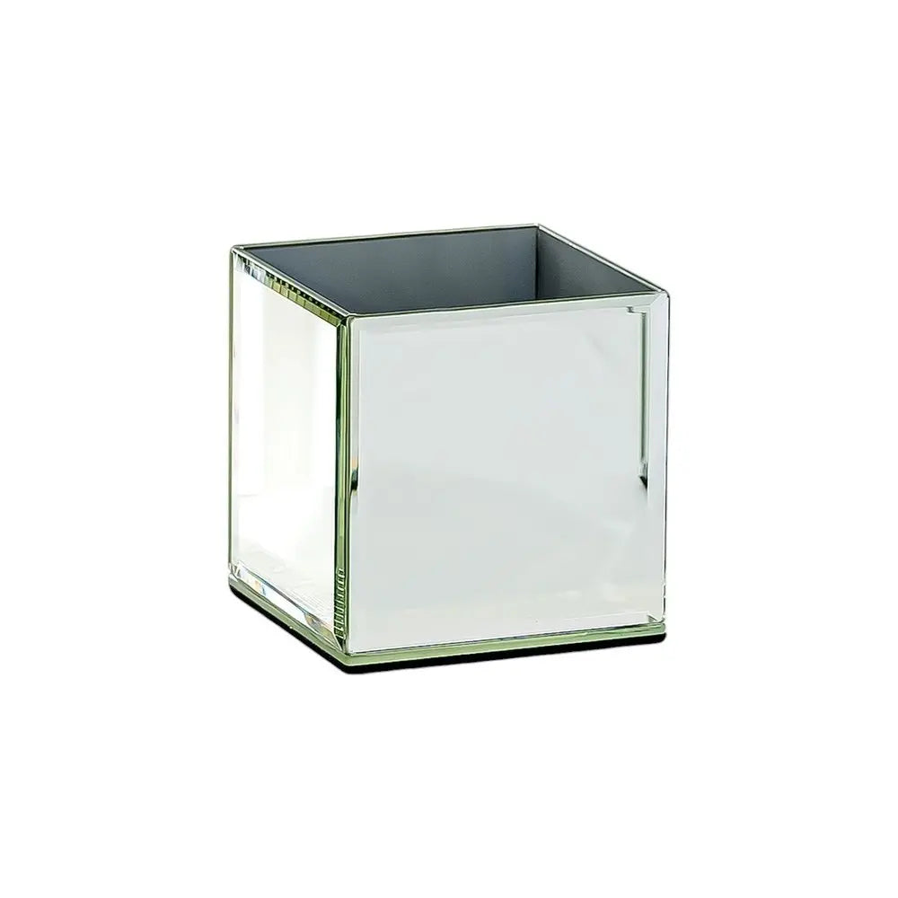 Set of Six Silver Mirrored Glass Square Table Vases - NOBLE HOME INTERIORS