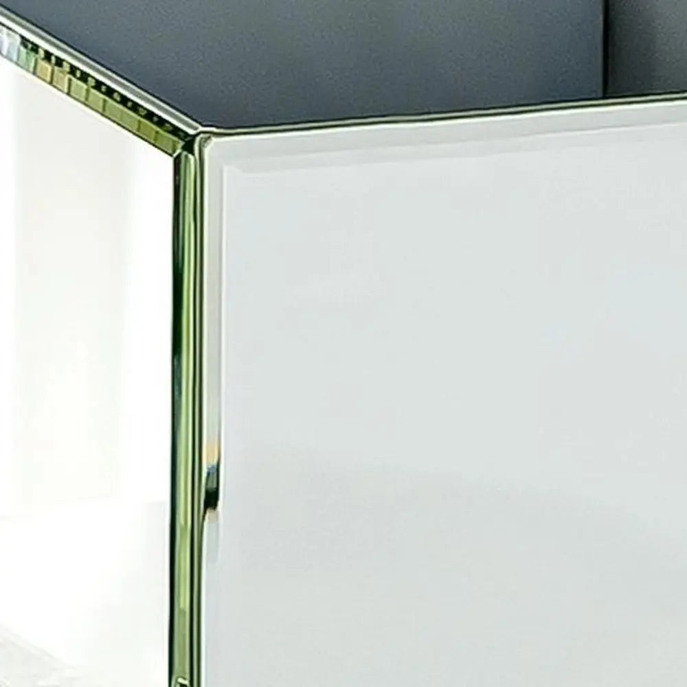 Set of Six Silver Mirrored Glass Square Table Vases - NOBLE HOME INTERIORS