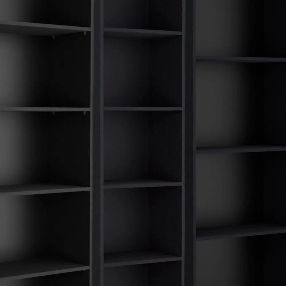 Set of Three Black Five Tier Bookcase - NOBLE HOME INTERIORS