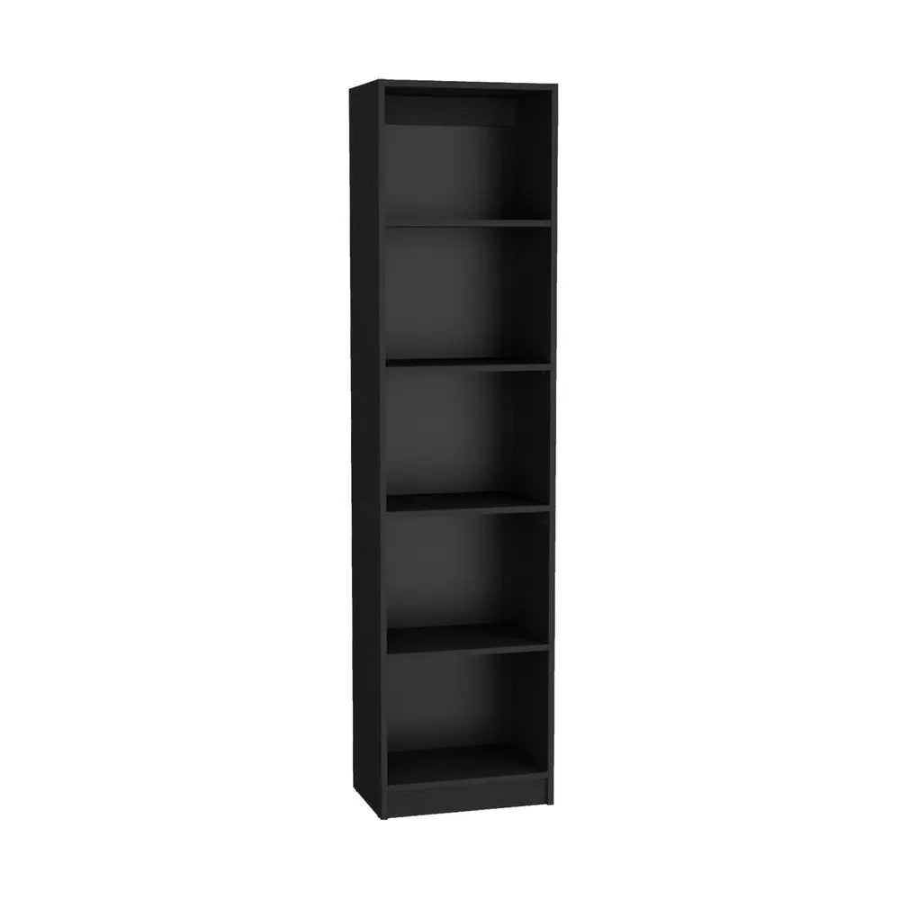 Set of Three Black Five Tier Bookcases with Two Doors - NOBLE HOME INTERIORS