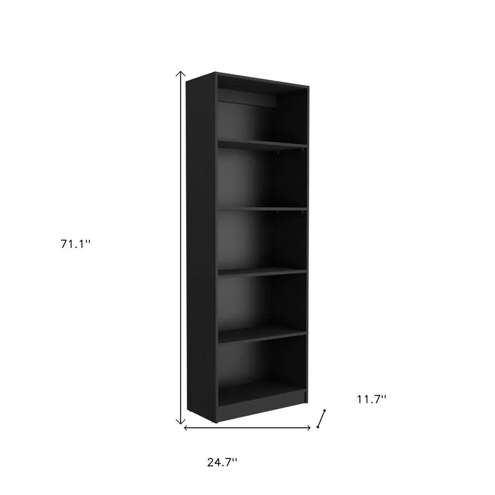 Set of Three Black Wood Four Tier Bookcases - NOBLE HOME INTERIORS