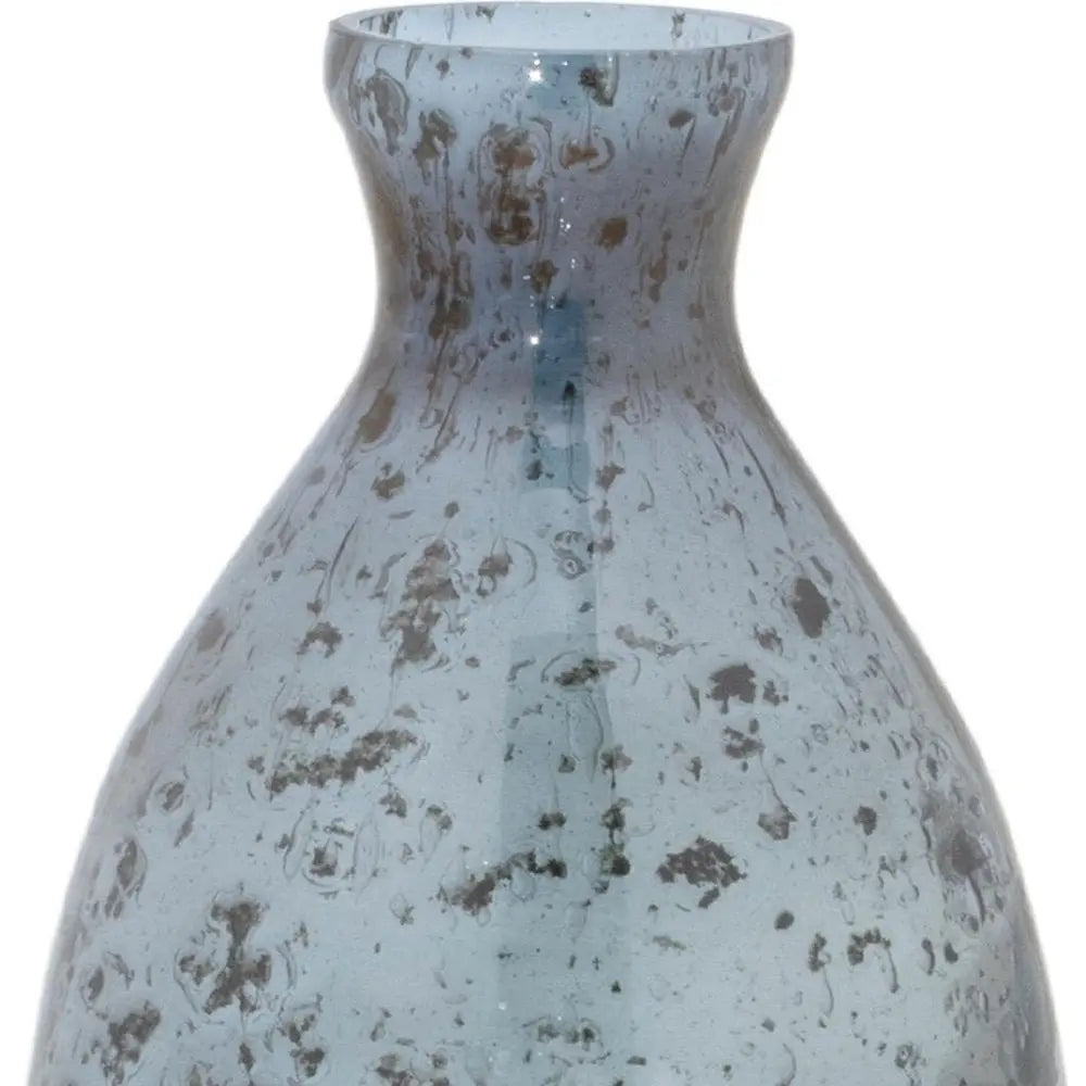 Set of Three Blue And Gray Seeded Glass Table Vases - NOBLE HOME INTERIORS