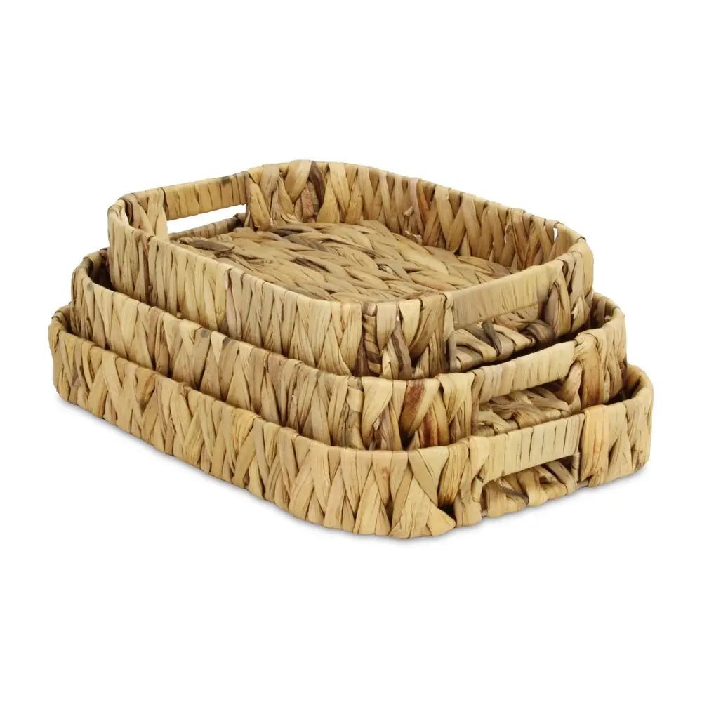 Set of Three Natural Water Hyacinth Basket - NOBLE HOME INTERIORS