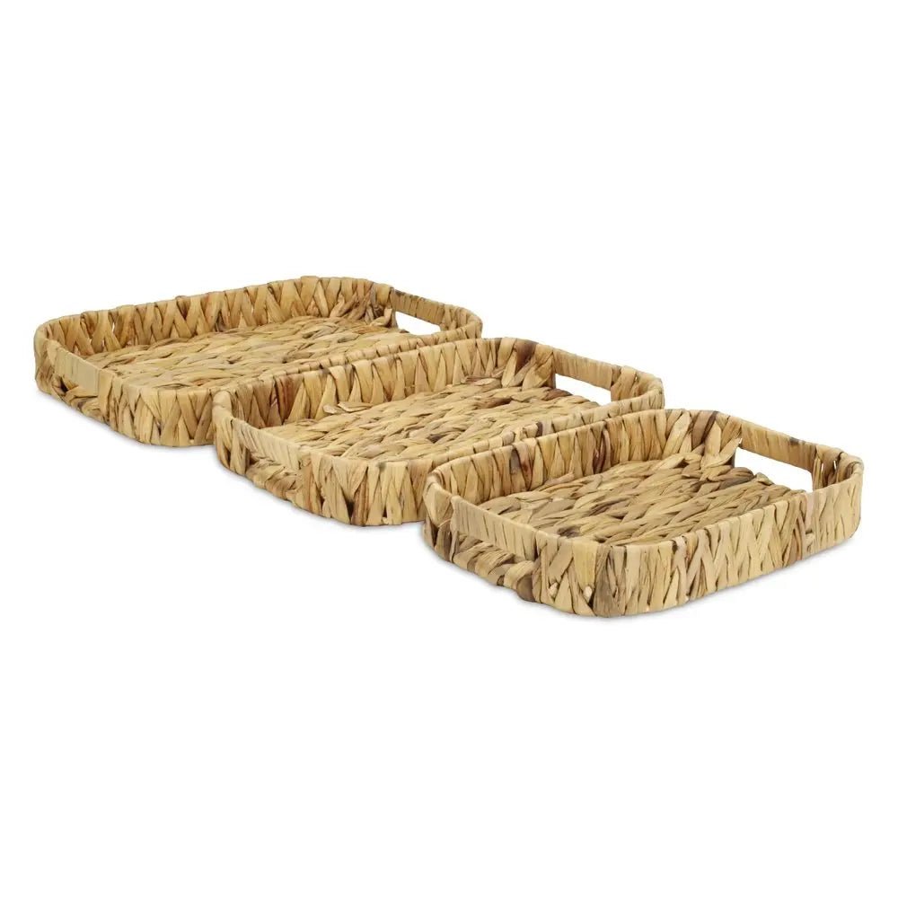Set of Three Natural Water Hyacinth Basket - NOBLE HOME INTERIORS
