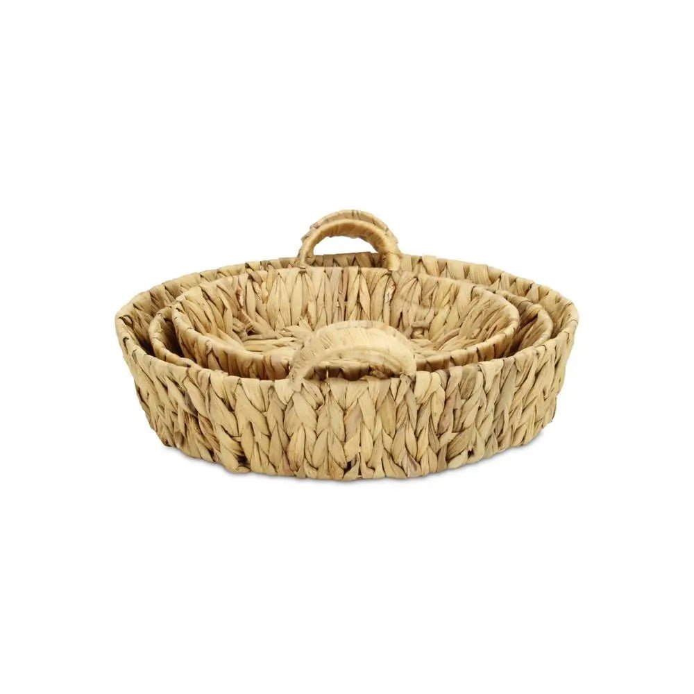 Set of Three Natural Water Hyacinth Basket - NOBLE HOME INTERIORS