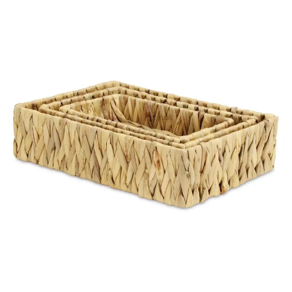 Set of Three Natural Water Hyacinth Basket - NOBLE HOME INTERIORS