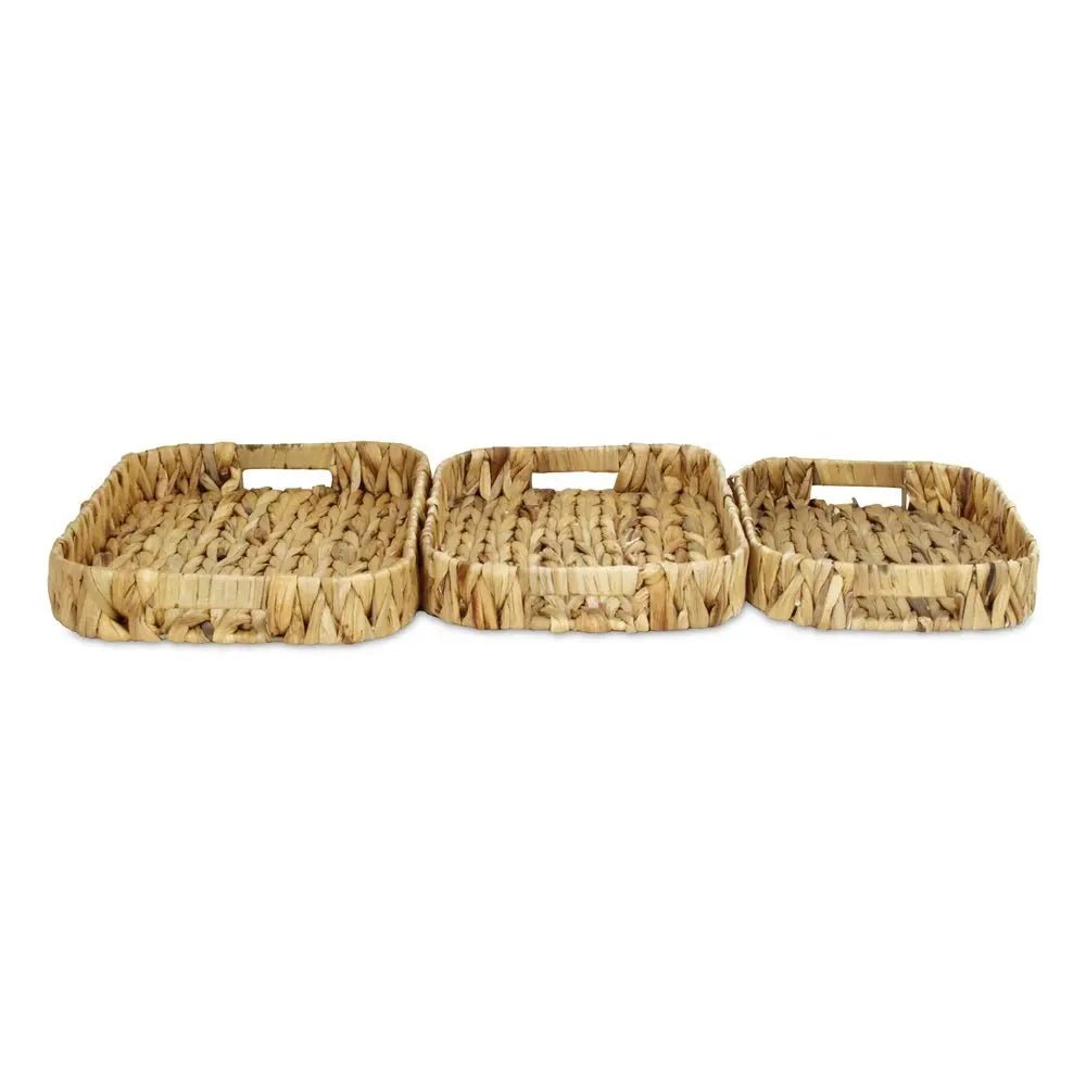 Set of Three Natural Water Hyacinth Basket - NOBLE HOME INTERIORS