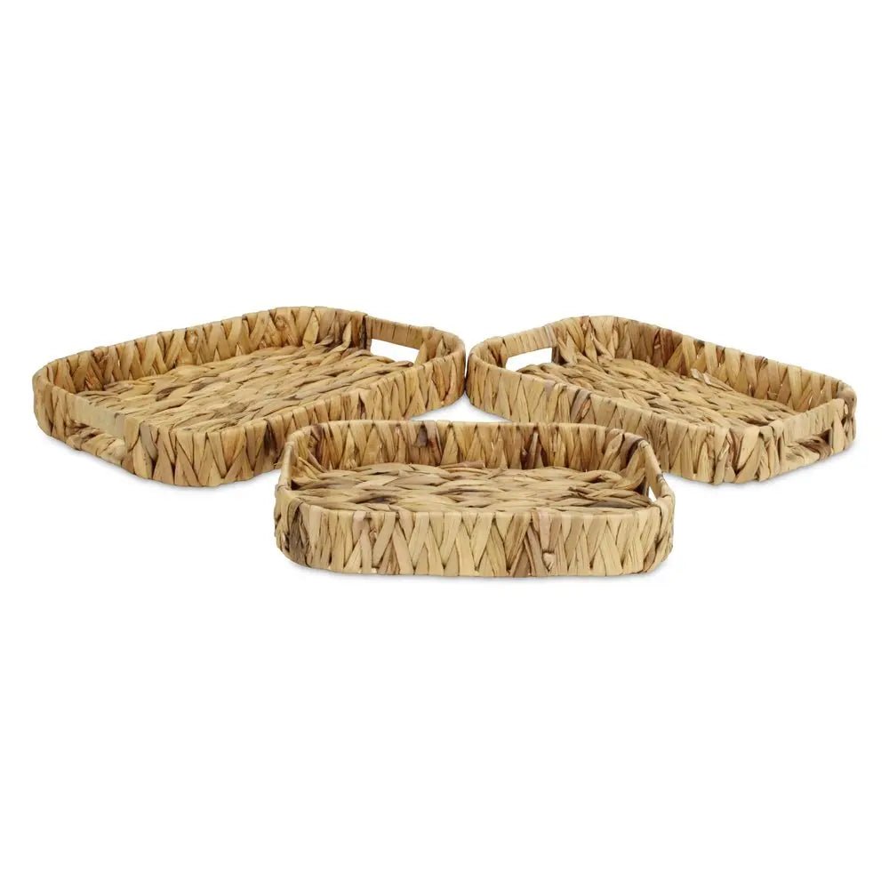 Set of Three Natural Water Hyacinth Basket - NOBLE HOME INTERIORS