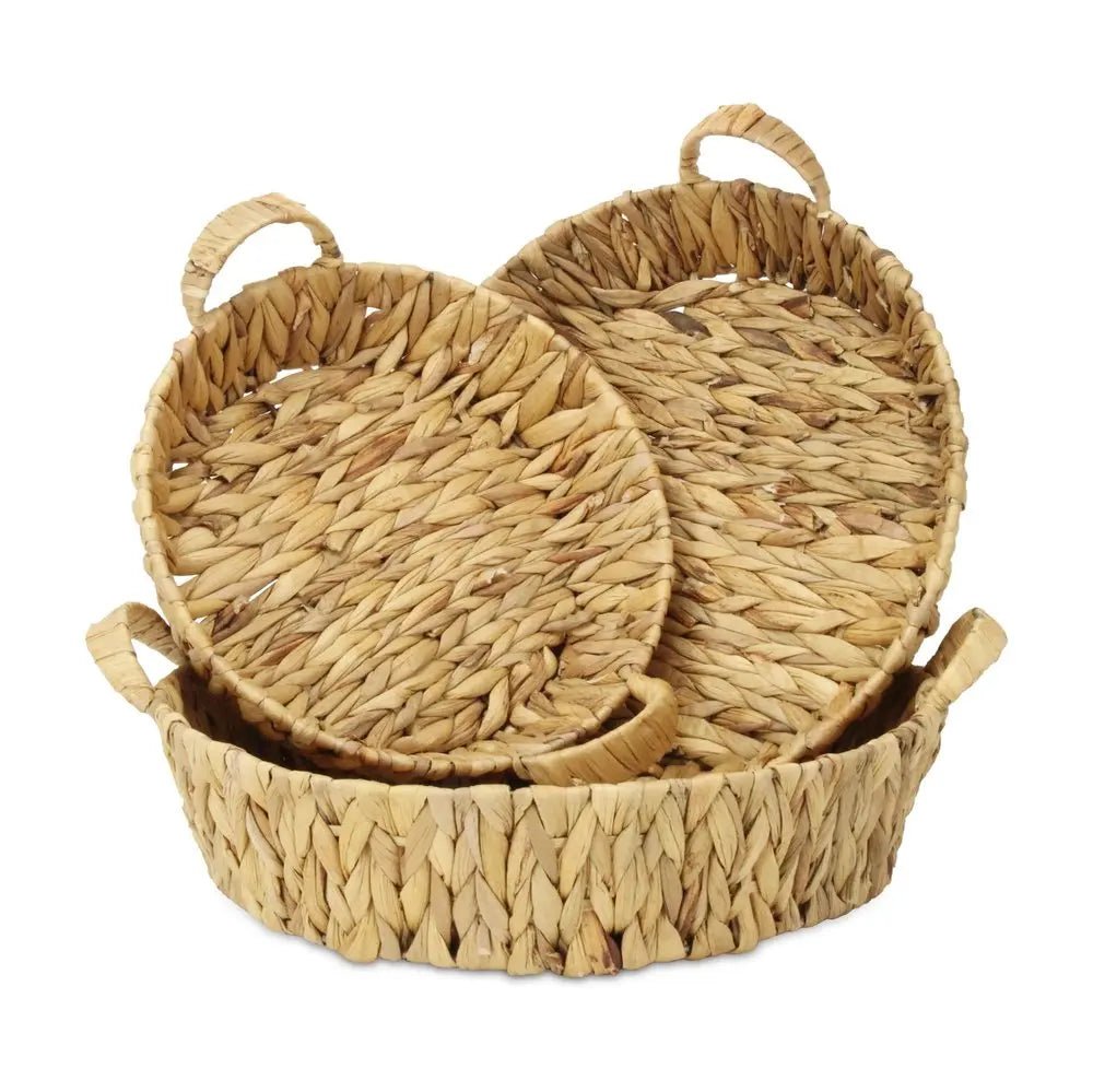 Set of Three Natural Water Hyacinth Basket - NOBLE HOME INTERIORS