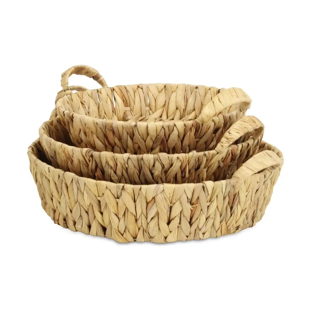 Set of Three Natural Water Hyacinth Basket - NOBLE HOME INTERIORS
