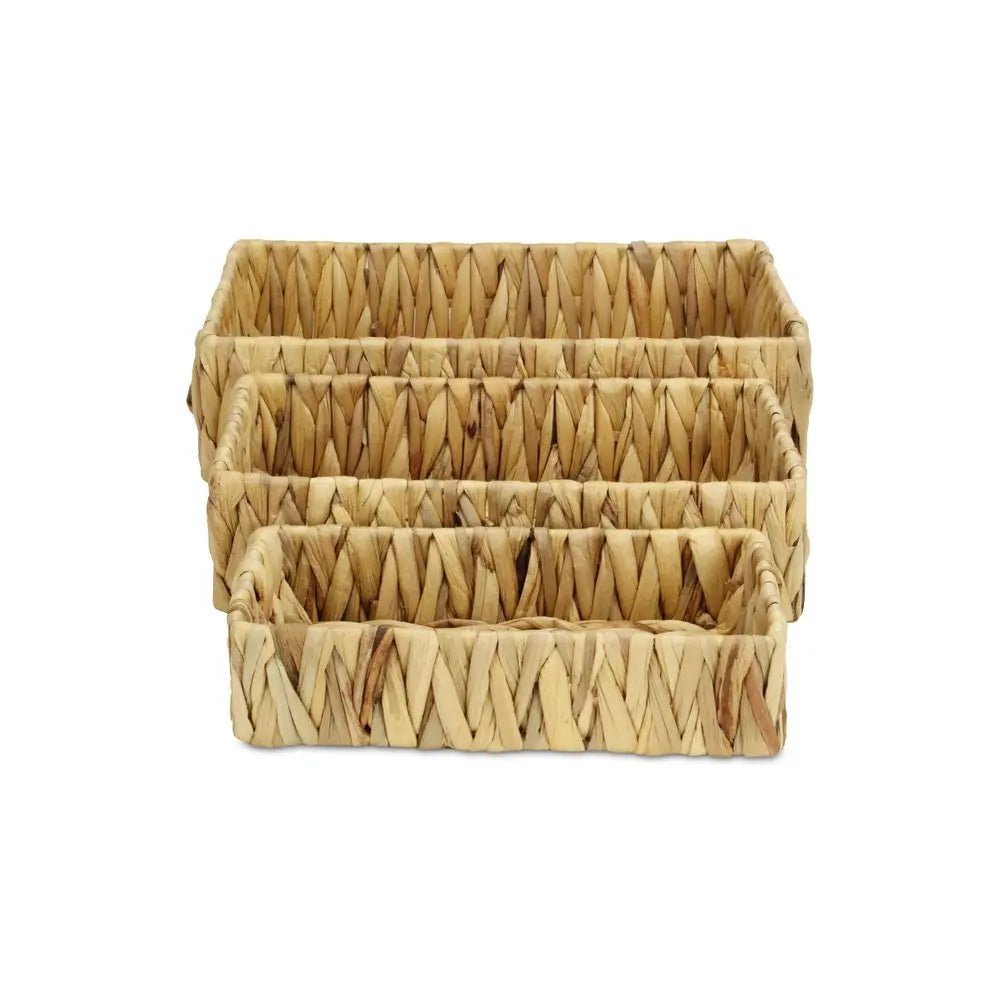 Set of Three Natural Water Hyacinth Basket - NOBLE HOME INTERIORS