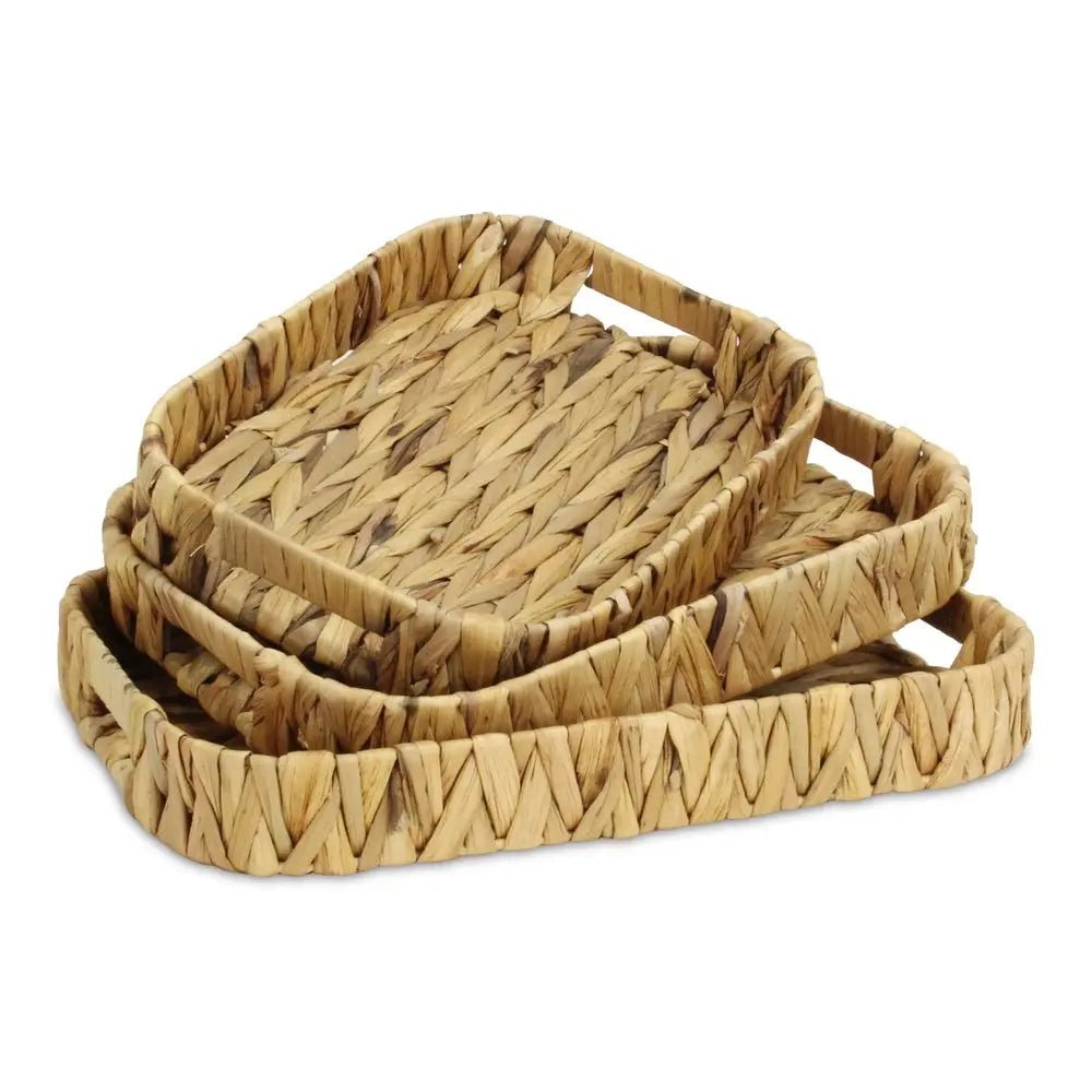 Set of Three Natural Water Hyacinth Basket - NOBLE HOME INTERIORS