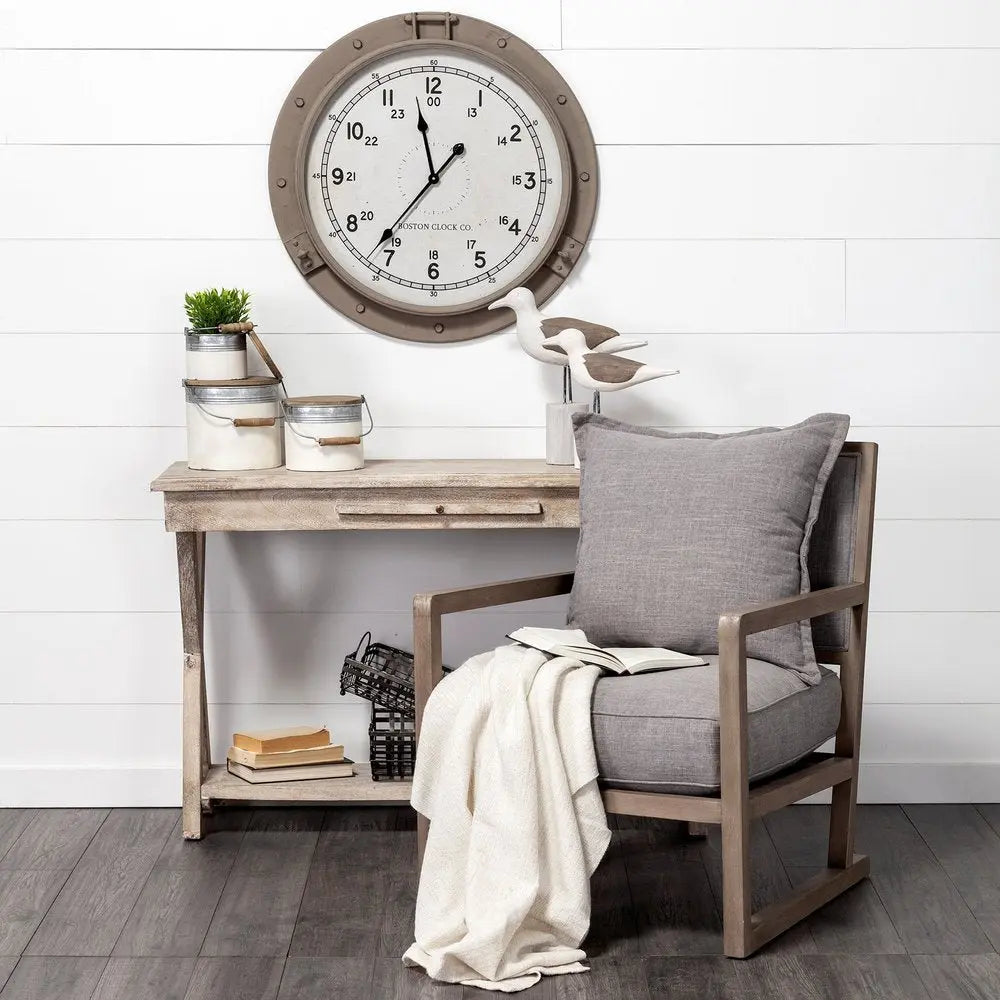 Set Of Three Rustic White Metal Storage Cans - NOBLE HOME INTERIORS