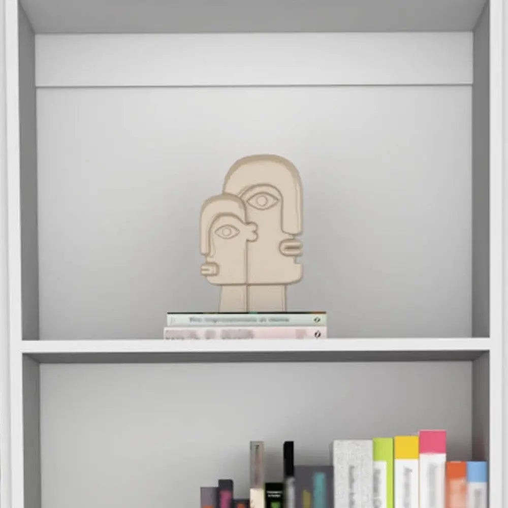 Set of Three White Wood Ten Tier Modular Bookcase with Four Doors - NOBLE HOME INTERIORS