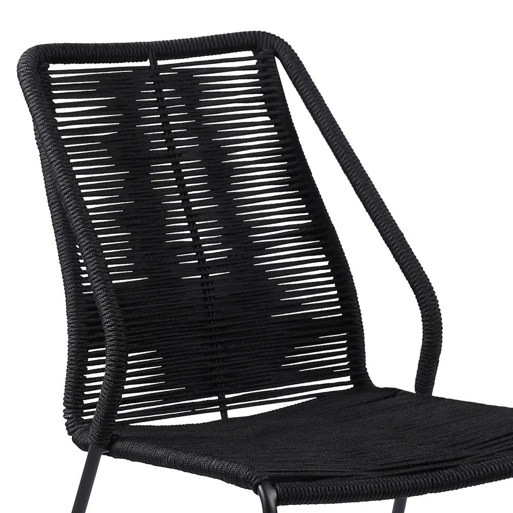 Set of Two 22" Black Metal Outdoor Dining Chair - NOBLE HOME INTERIORS