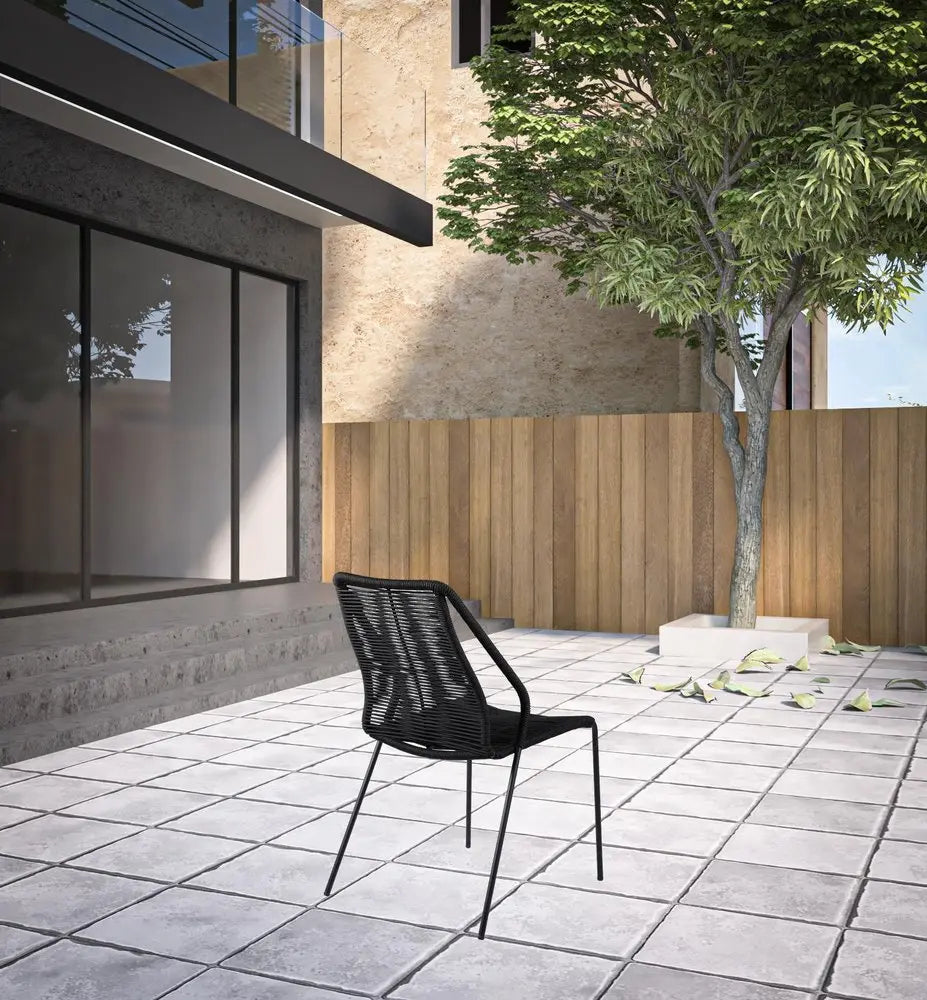 Set of Two 22" Black Metal Outdoor Dining Chair - NOBLE HOME INTERIORS