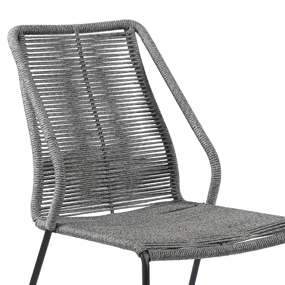 Set of Two 22" Gray Metal Outdoor Dining Chair - NOBLE HOME INTERIORS