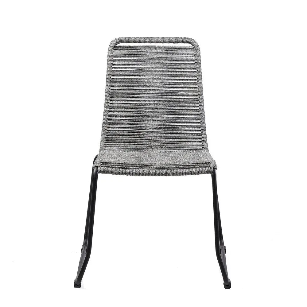 Set of Two 23" Gray Metal Outdoor Dining Chair - NOBLE HOME INTERIORS