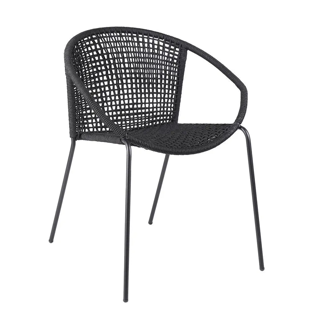 Set of Two 25" Black Metal Outdoor Dining Chair - NOBLE HOME INTERIORS