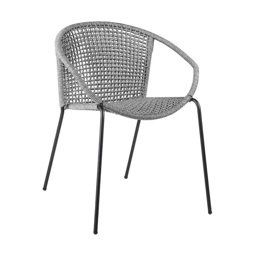 Set of Two 25" Gray Metal Outdoor Dining Chair - NOBLE HOME INTERIORS