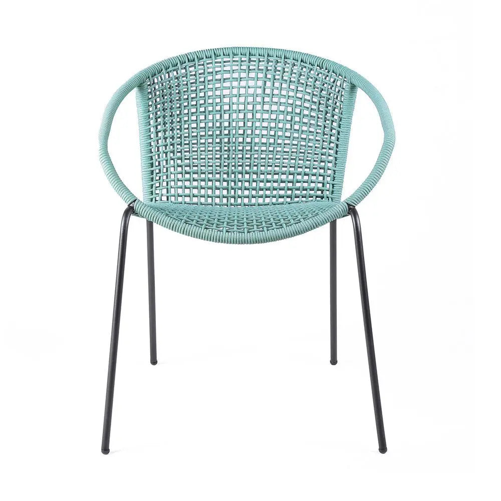 Set of Two 25" Green Metal Outdoor Dining Chair - NOBLE HOME INTERIORS