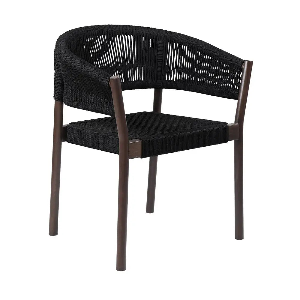 Set of Two 26" Black Solid Wood Outdoor Dining Chair - NOBLE HOME INTERIORS