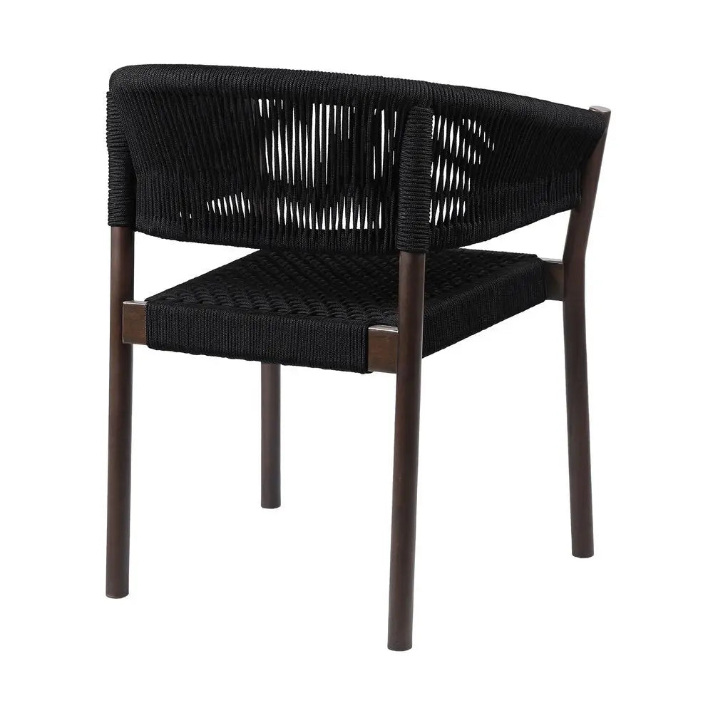 Set of Two 26" Black Solid Wood Outdoor Dining Chair - NOBLE HOME INTERIORS