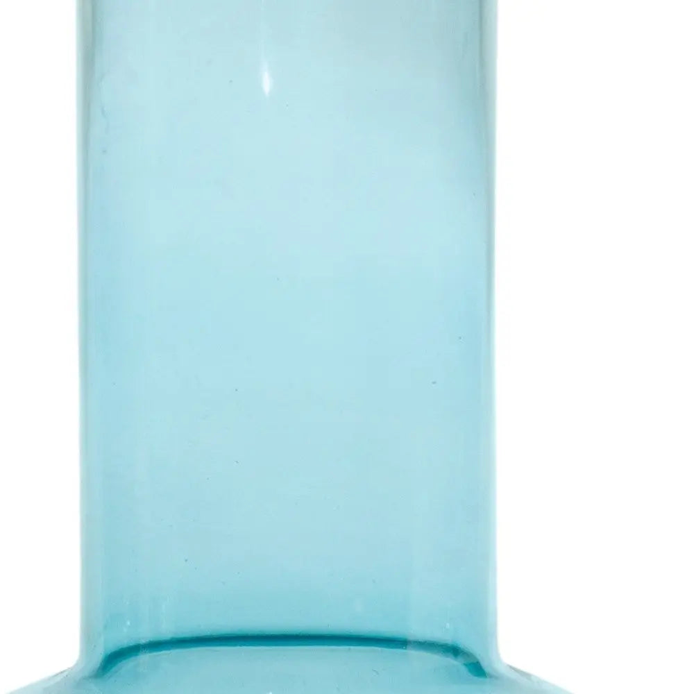 Set of Two Aqua Glass Round Table Vases - NOBLE HOME INTERIORS