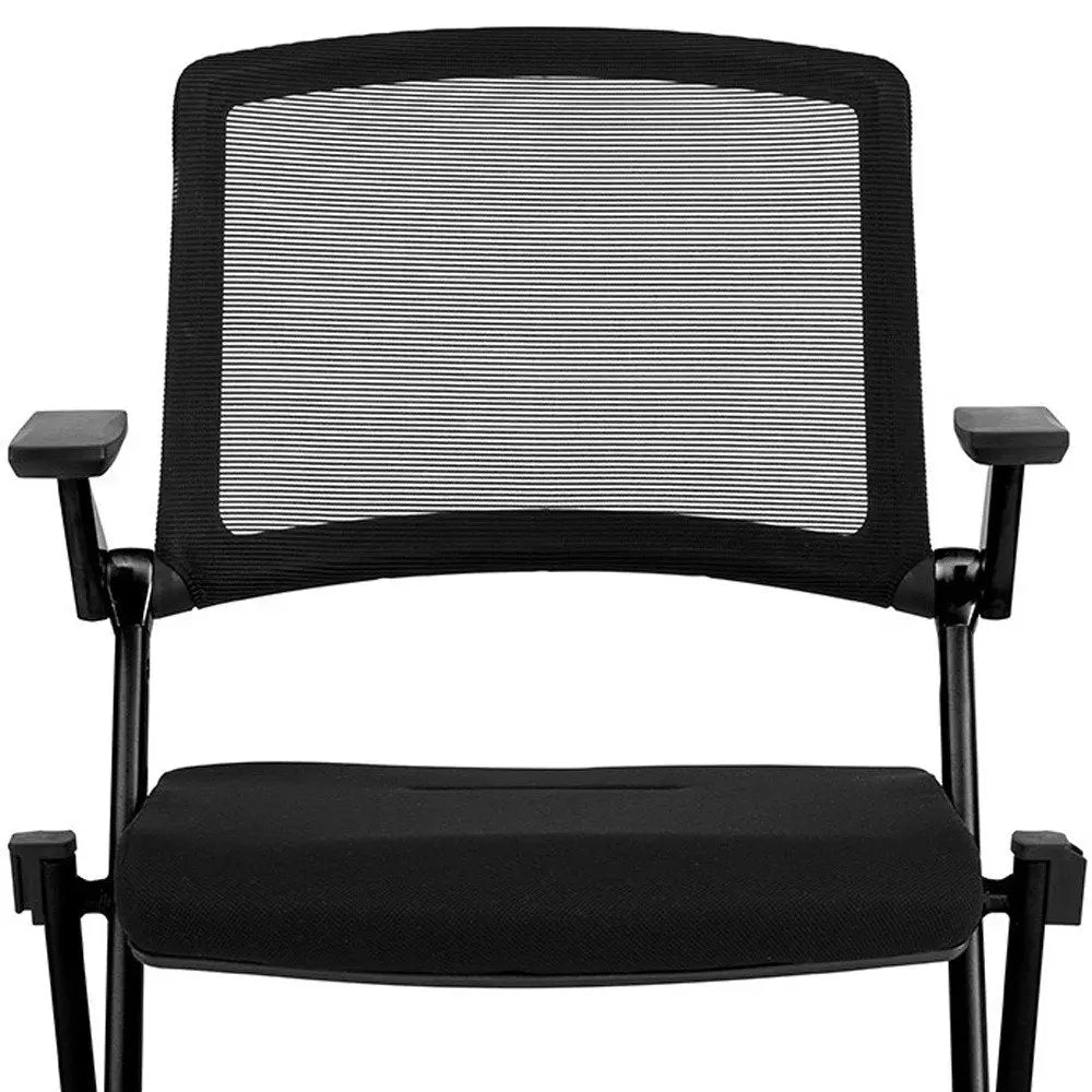 Set of Two Black Mesh Conference Office Chair - NOBLE HOME INTERIORS