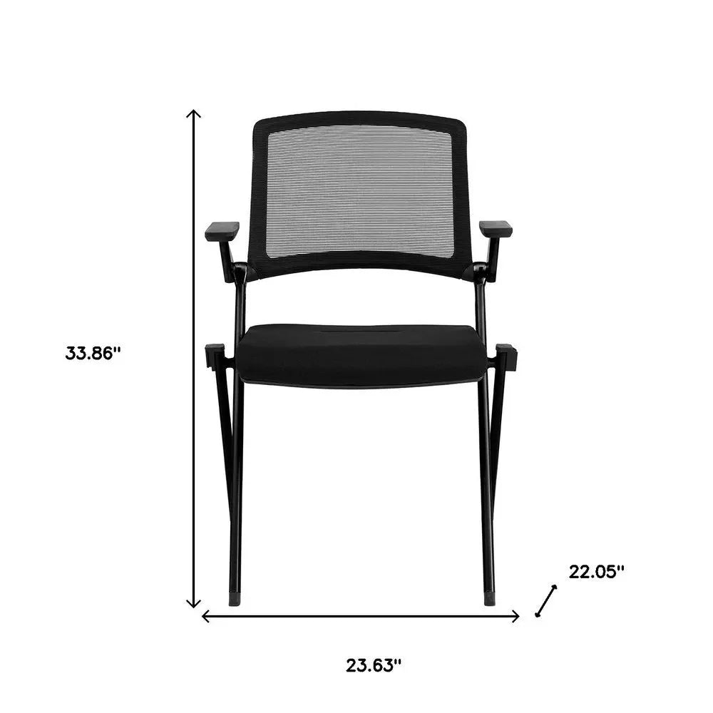 Set of Two Black Mesh Conference Office Chair - NOBLE HOME INTERIORS