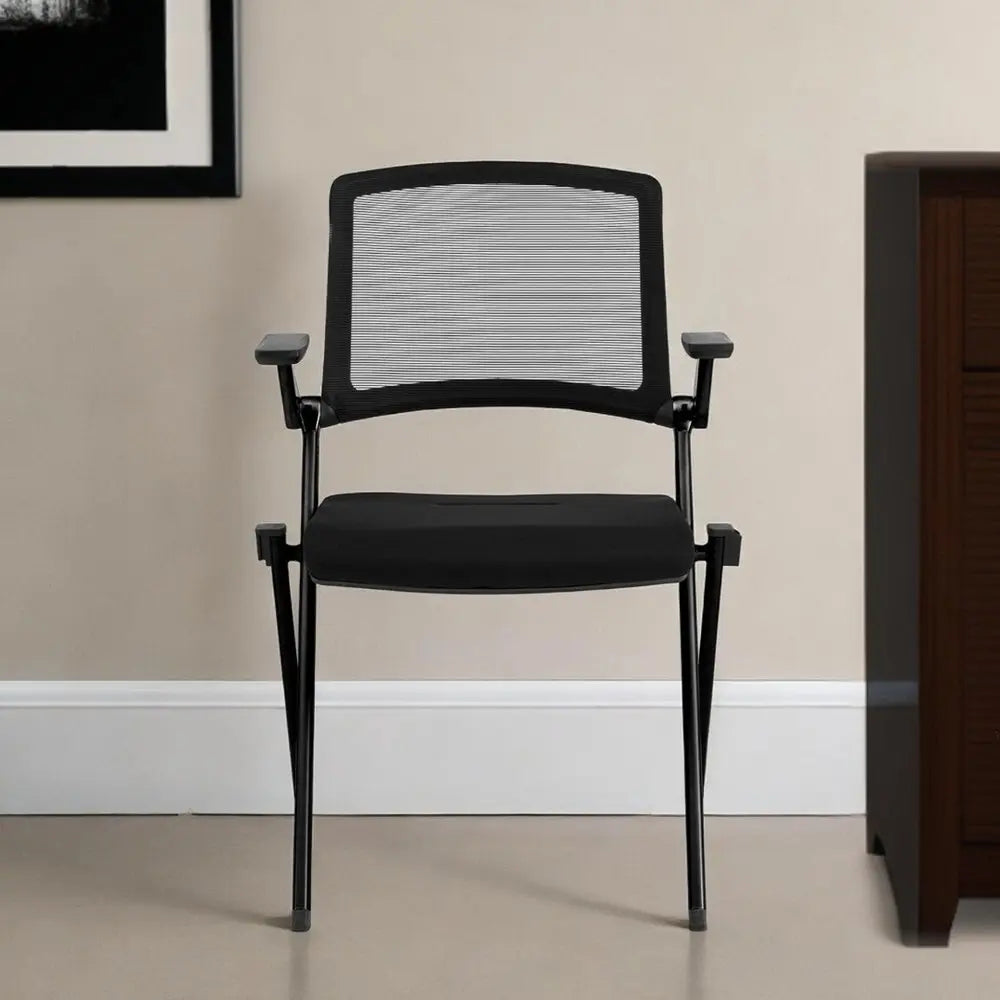 Set of Two Black Mesh Conference Office Chair - NOBLE HOME INTERIORS
