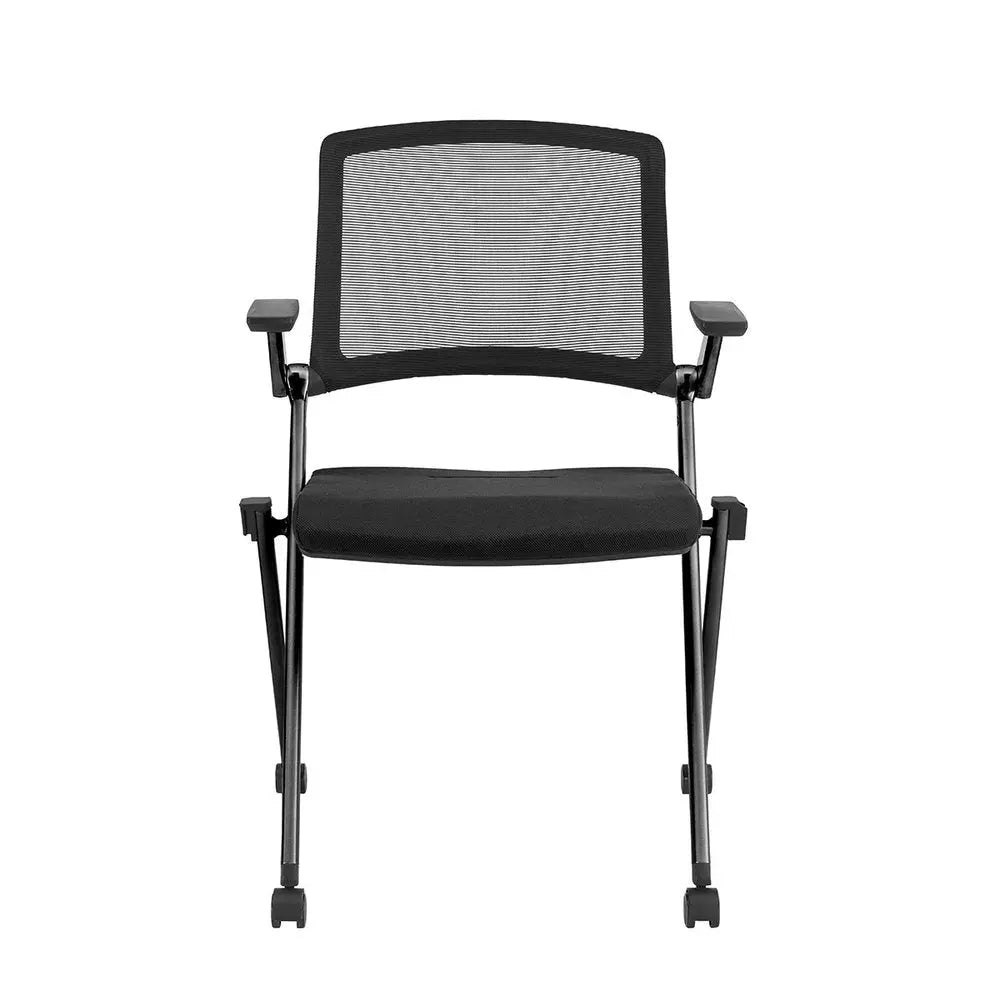 Set of Two Black Mesh Rolling Conference Office Chair - NOBLE HOME INTERIORS