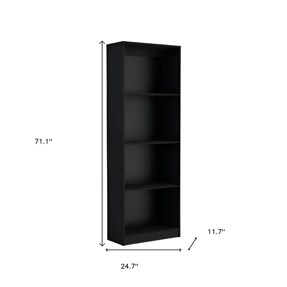 Set of Two Black Wood Multi Tier Bookcases - NOBLE HOME INTERIORS