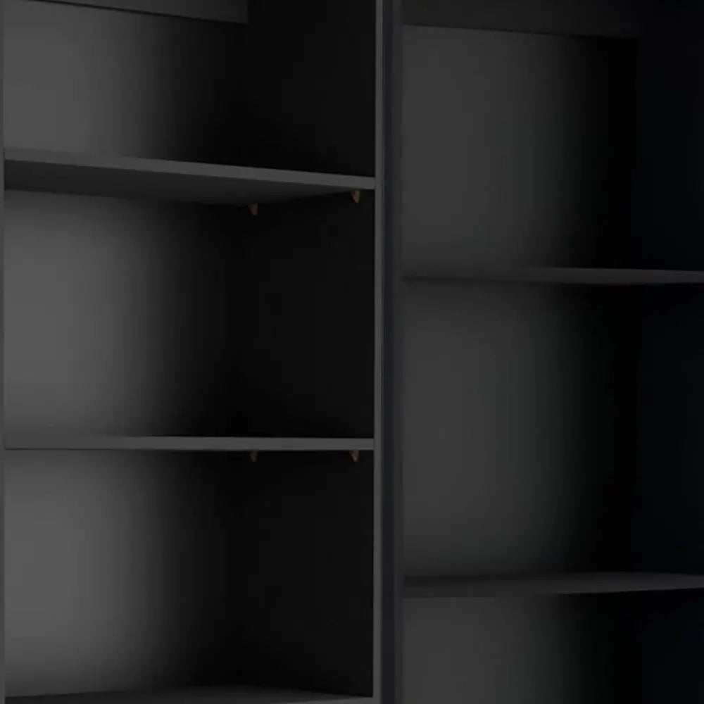 Set of Two Black Wood Multi Tier Bookcases - NOBLE HOME INTERIORS