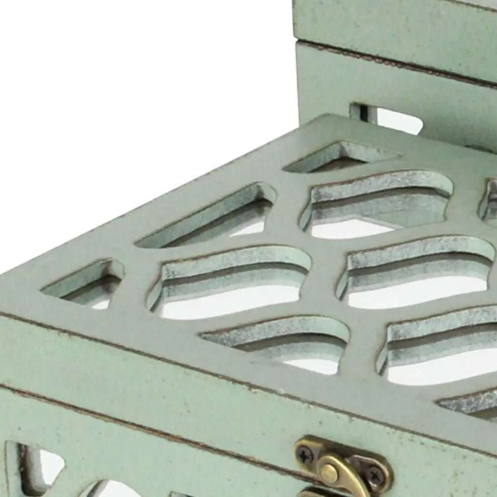 Set of Two Blue Mirrored Glass And Wood Box With Lid - NOBLE HOME INTERIORS