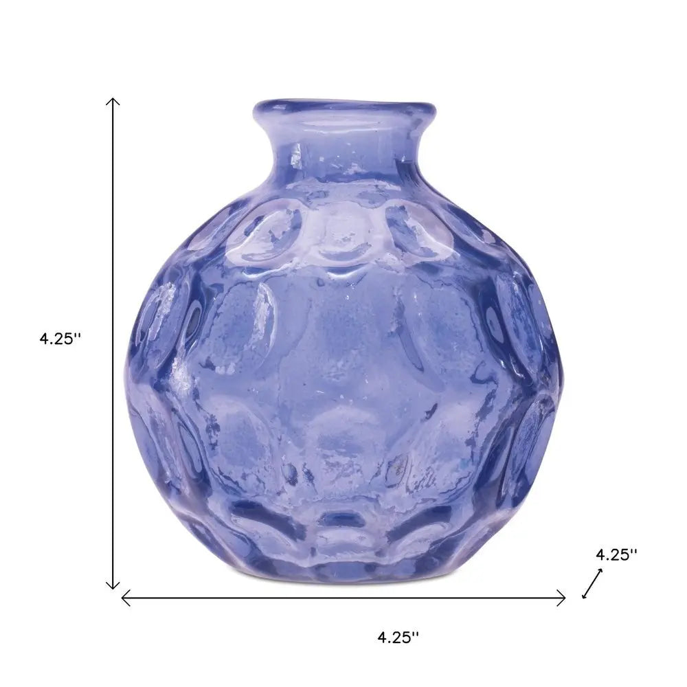 Set of Two Blue Round Glass Table Vase - NOBLE HOME INTERIORS