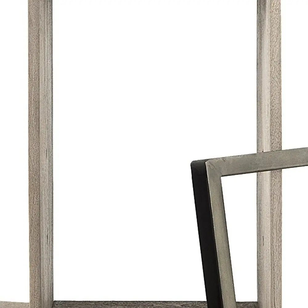 Set of Two Brown Solid and Manufactured Wood Two Tier Floating Bookcase - NOBLE HOME INTERIORS