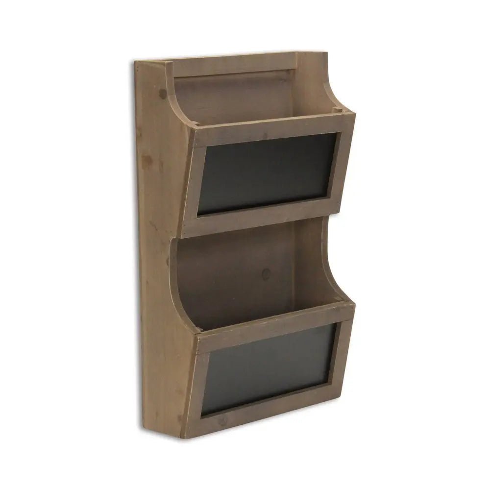 Set of Two Brown Solid Wood File Organizer - NOBLE HOME INTERIORS