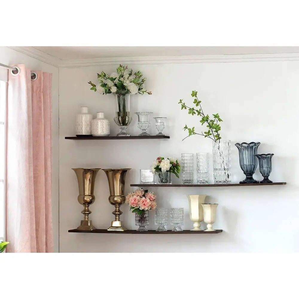 Set of Two Clear Glass Urn Table Vases - NOBLE HOME INTERIORS