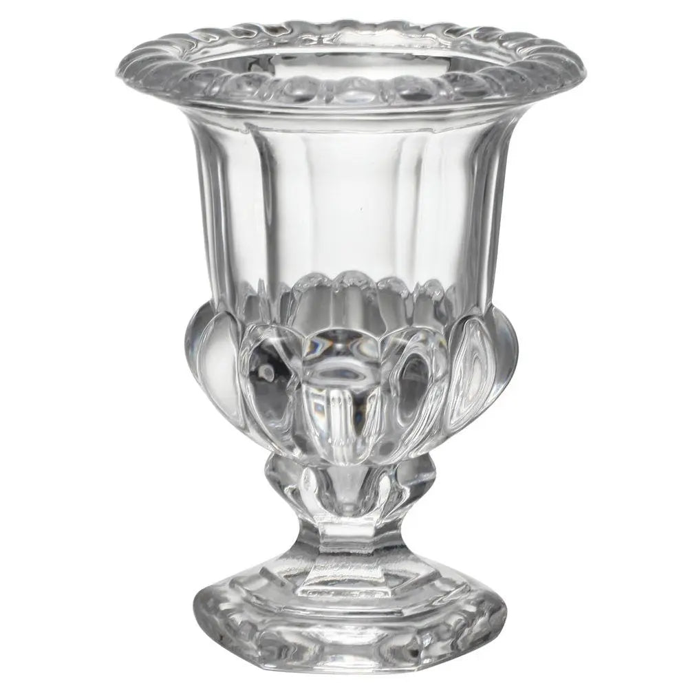 Set of Two Clear Glass Urn Table Vases - NOBLE HOME INTERIORS