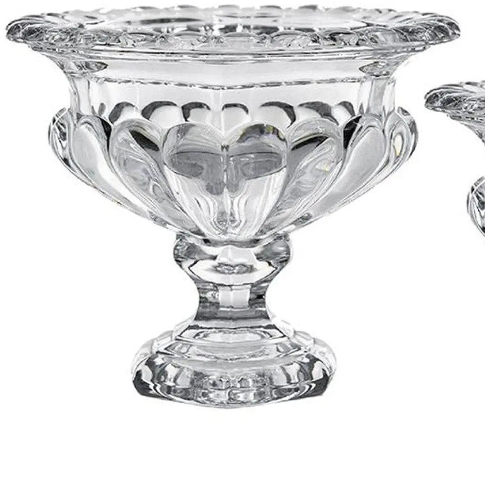 Set of Two Clear Round Glass Table Vase - NOBLE HOME INTERIORS