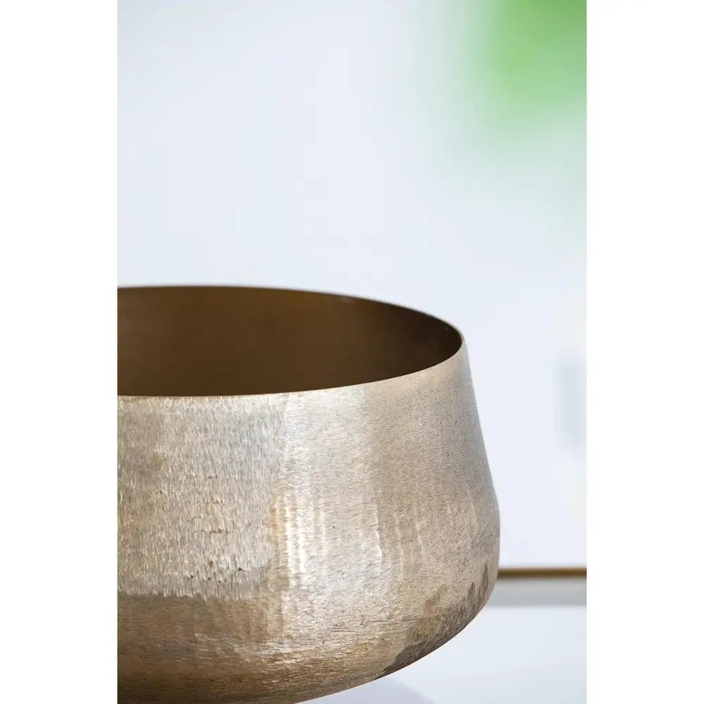 Set of Two Gold Aluminum Round Table Vases - NOBLE HOME INTERIORS