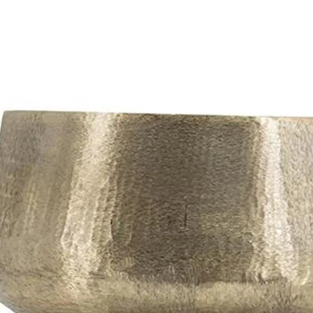 Set of Two Gold Aluminum Round Table Vases - NOBLE HOME INTERIORS