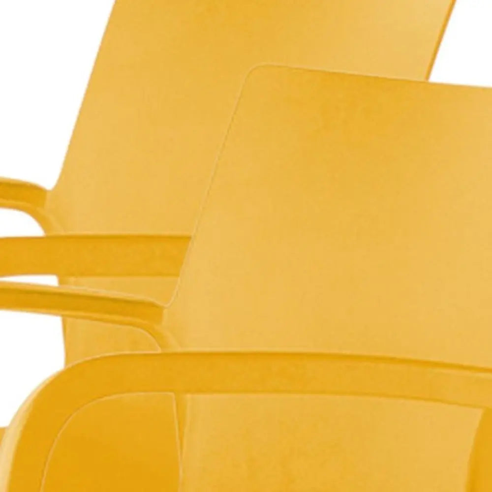 Set of Two Gold Heavy Duty Plastic Outdoor Stacking Dining Chairs - NOBLE HOME INTERIORS