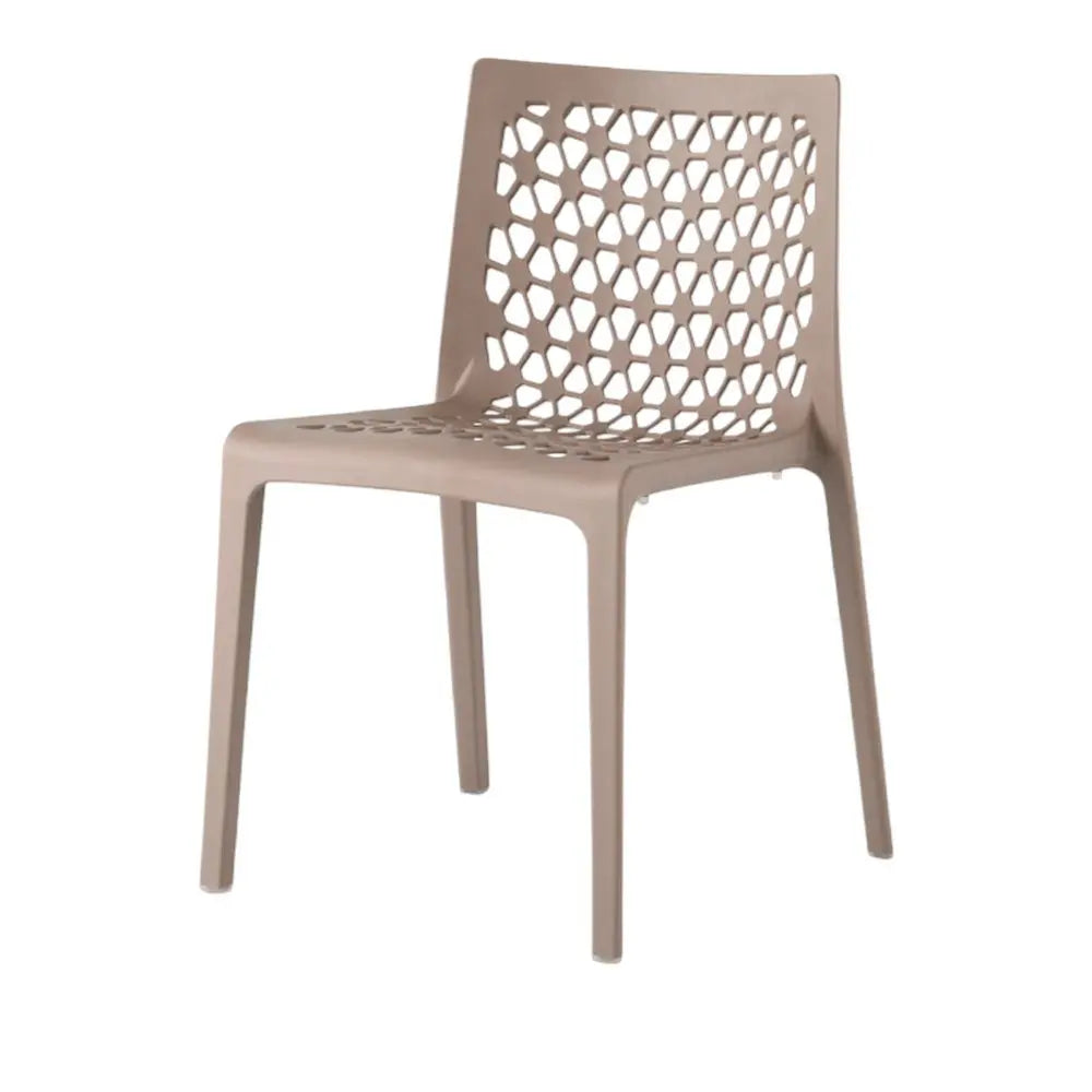 Set of Two Gray Heavy Duty Plastic Outdoor Stacking Dining Chairs - NOBLE HOME INTERIORS