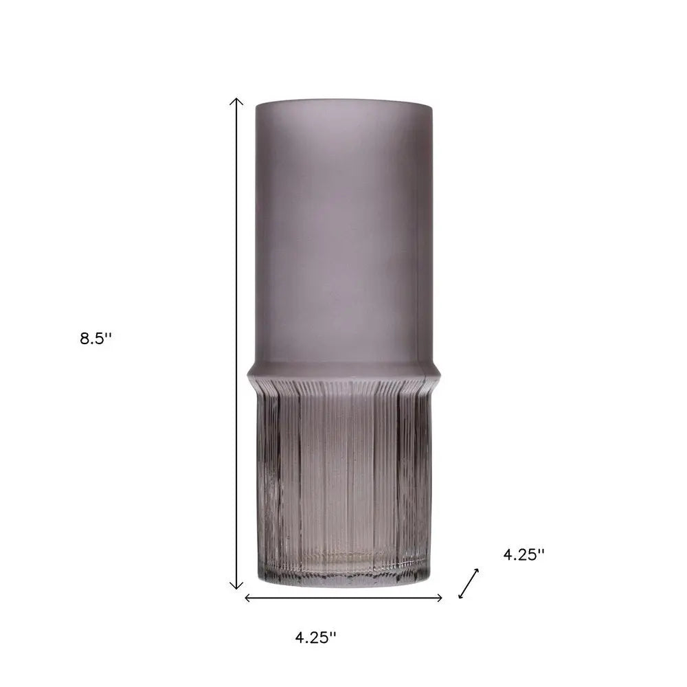 Set of Two Gray Round Glass Table Vase - NOBLE HOME INTERIORS