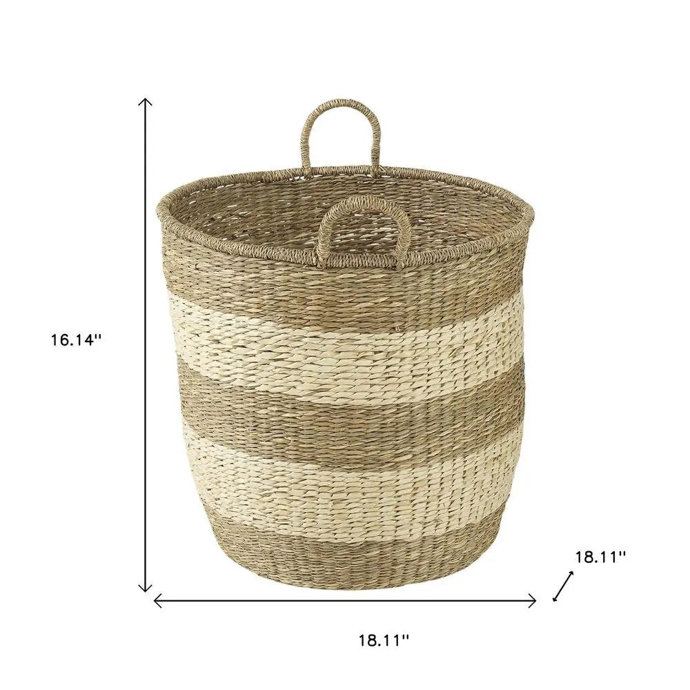 Set of Two Natural And Beige Wicker Basket - NOBLE HOME INTERIORS