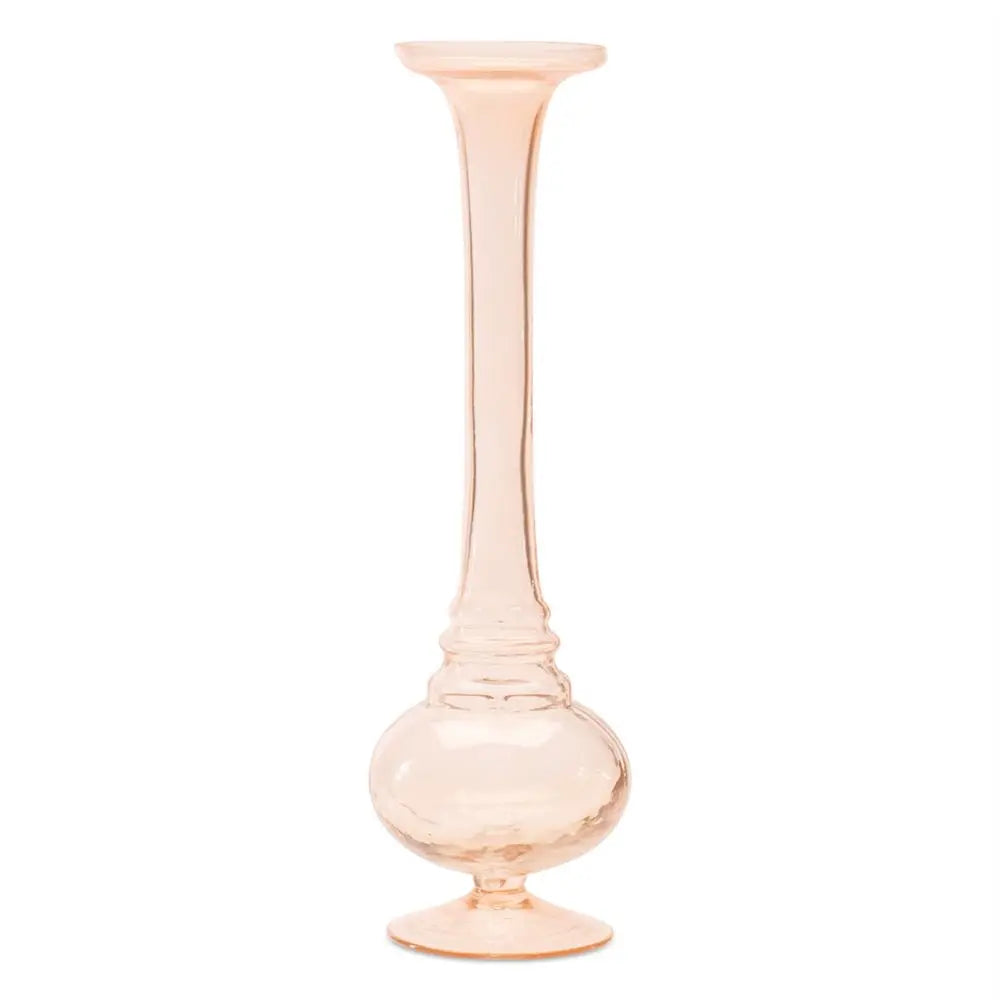 Set of Two Pink Trumpet Glass Table Vase - NOBLE HOME INTERIORS