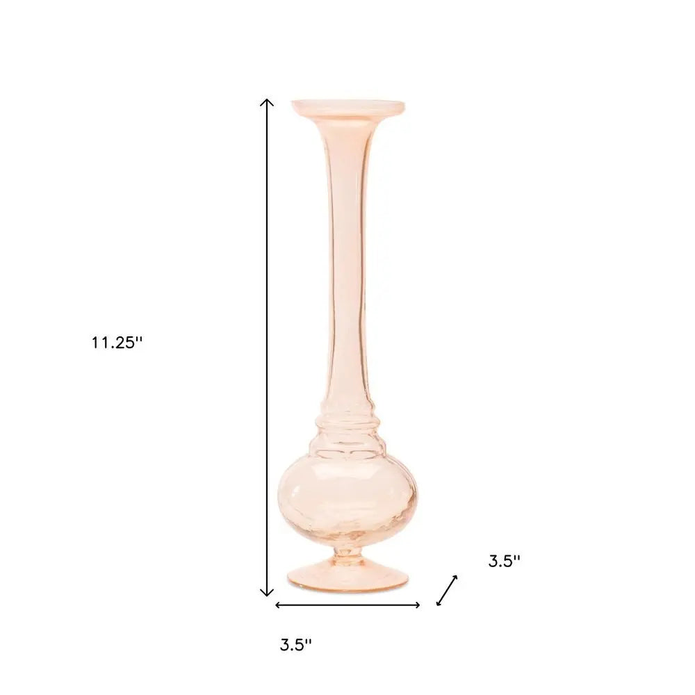 Set of Two Pink Trumpet Glass Table Vase - NOBLE HOME INTERIORS