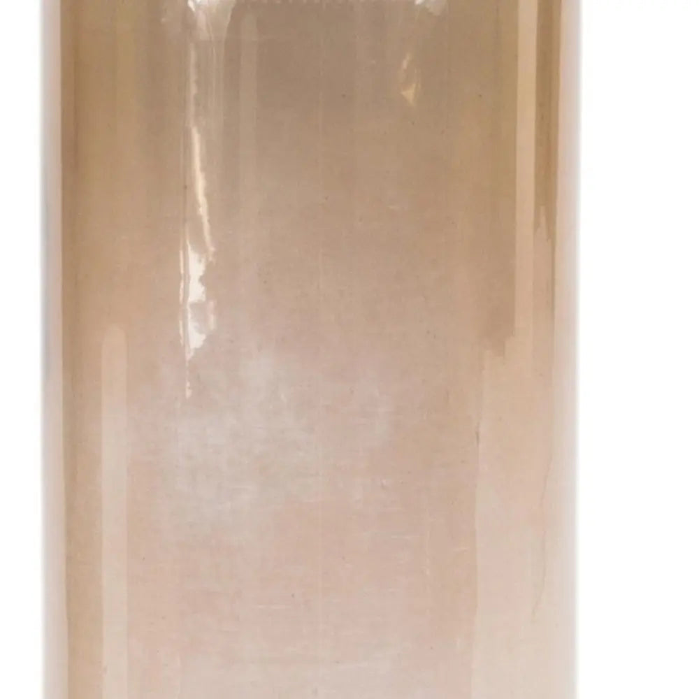 Set of Two Translucent Taupe Glass Cylinder Table Vases - NOBLE HOME INTERIORS